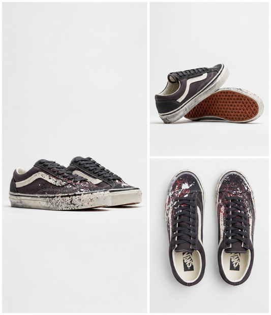 Vans LX Old Skool 36 -De Flippas “Paint Splatter" Charcoal Grey